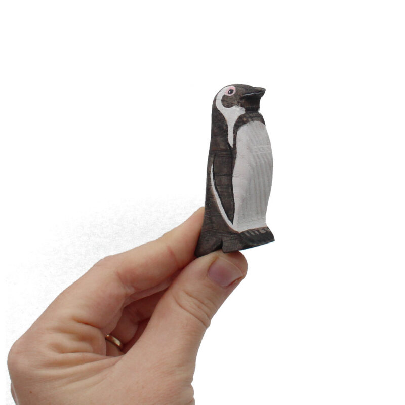 African Penguin Wooden Figure in Hand - by Good Shepherd Toys