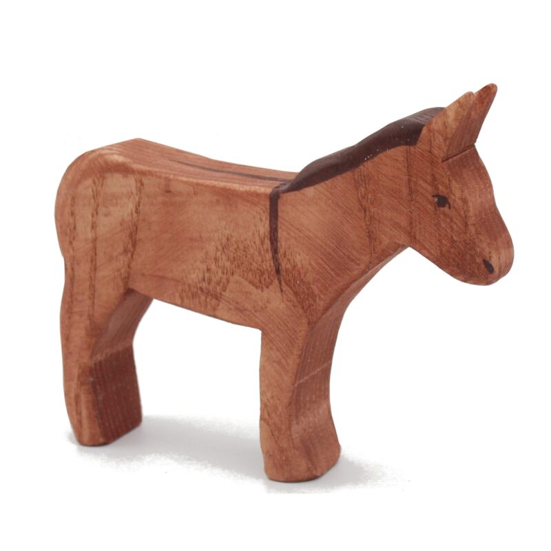 Brown Donkey Wooden Figure - by Good Shepherd Toys