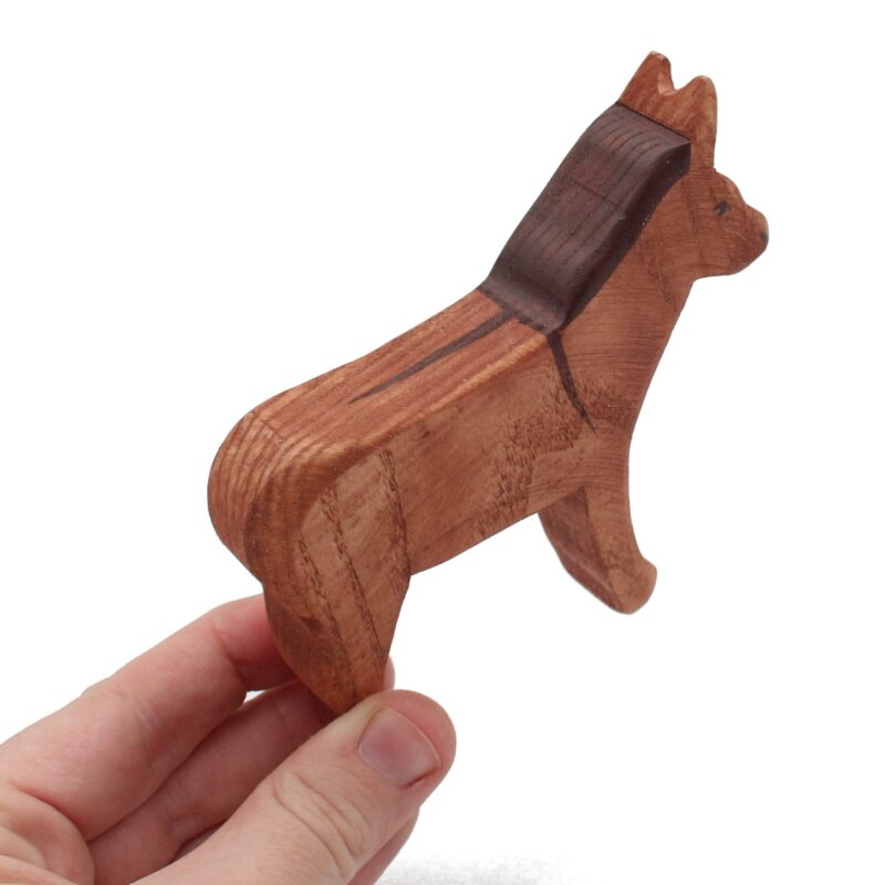 Brown Donkey Wooden Figure in Hand - by Good Shepherd Toys