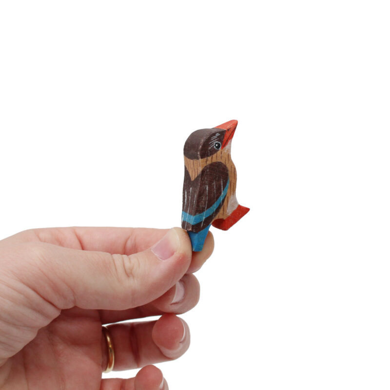 Brown-hooded Kingfisher Wooden Bird In Hand by Good Shepherd Toys