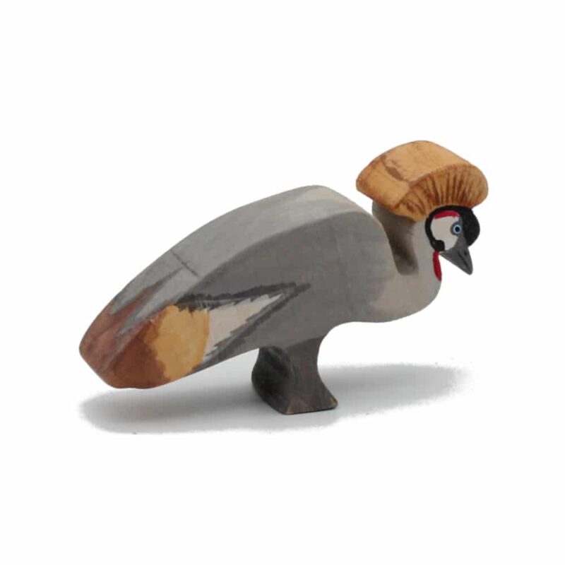 Crowned Crane Wooden Figure