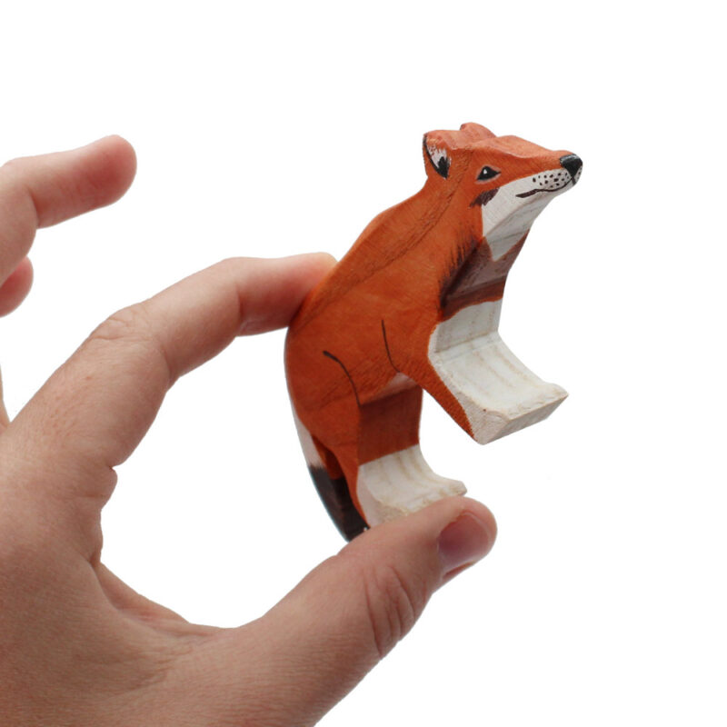 Ethiopian Wolf Wooden Figure in Hand - by Good Shepherd Toys