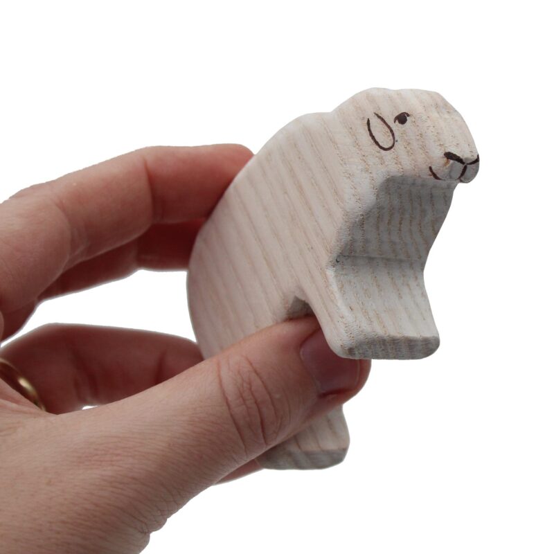 Ewe Wooden Figure in Hand - by Good Shepherd Toys