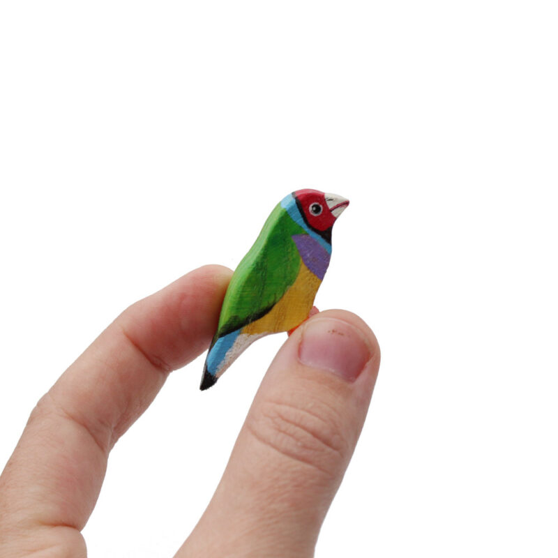 Gouldian Finch Wooden Bird Figure in Hand - by Good Shepherd Toys