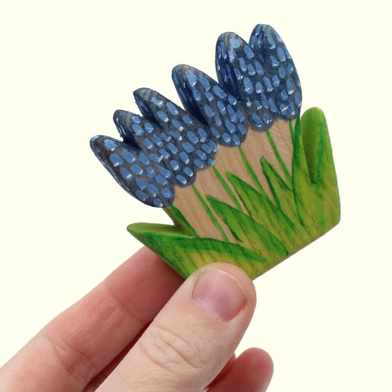 Grape Hyacinth Wooden Flower in Hand - by Good Shepherd Toys