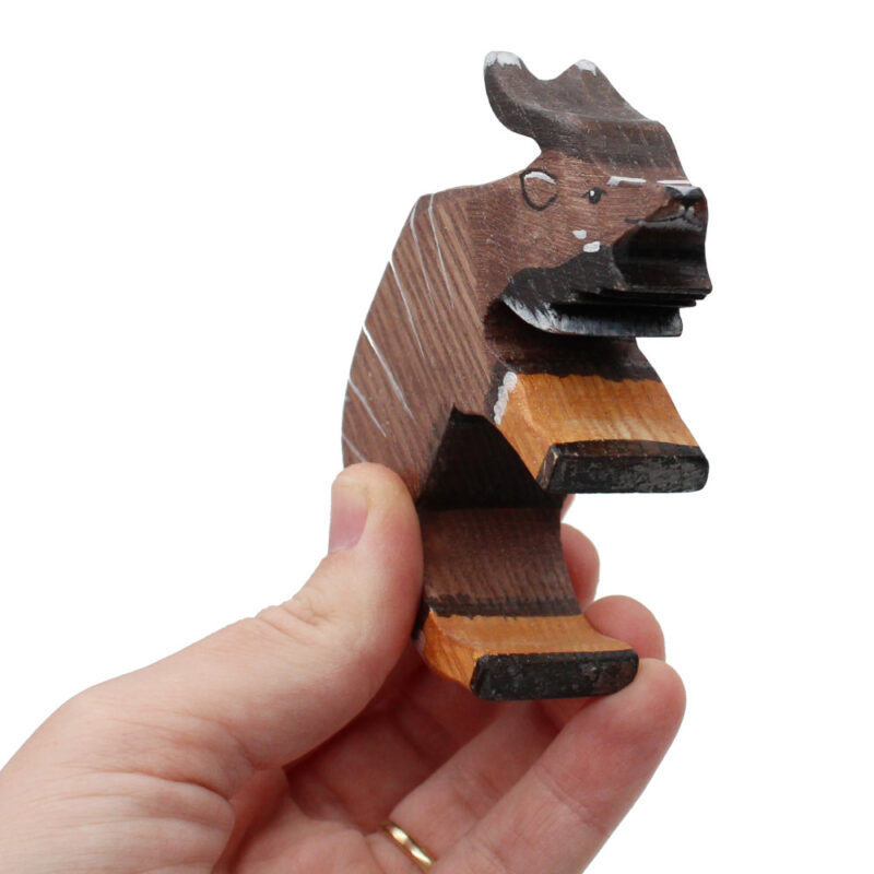 Nyala Male Wooden Figure In Hand by Good Shepherd Toys