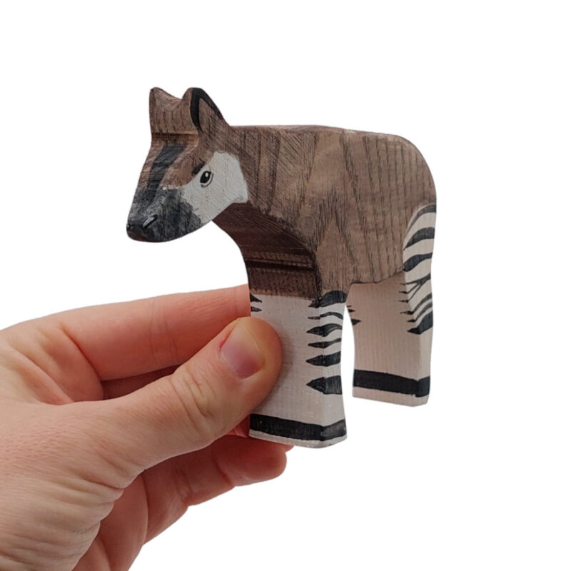 Okapi Wooden Figure in Hand - by Good Shepherd Toys