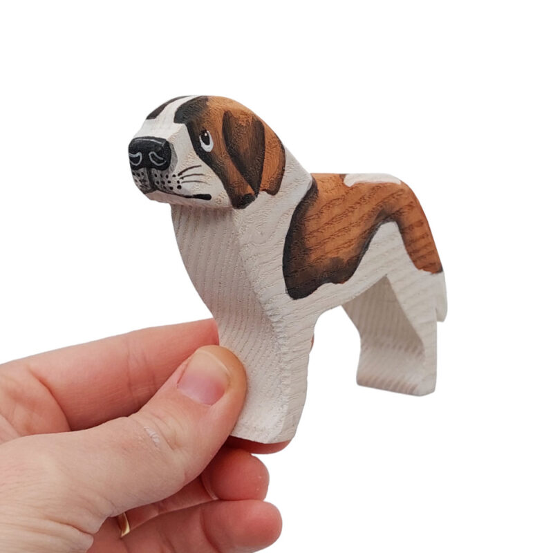 St Bernard wooden dog in Hand by Good Shepherd Toys