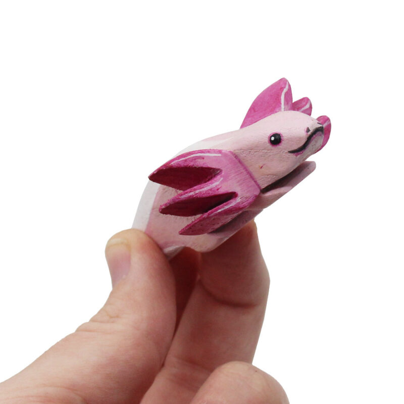 Wooden Axolotl in Hand - by Good Shepherd Toys